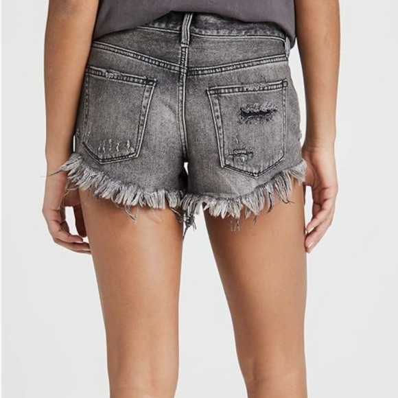 Free People We The Free Loving Good Vibrations Denim Shorts Black 28 - Picture 8 of 8